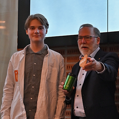 Image of Vilhelm Grill with nobel prize winner Fred Ramsdell